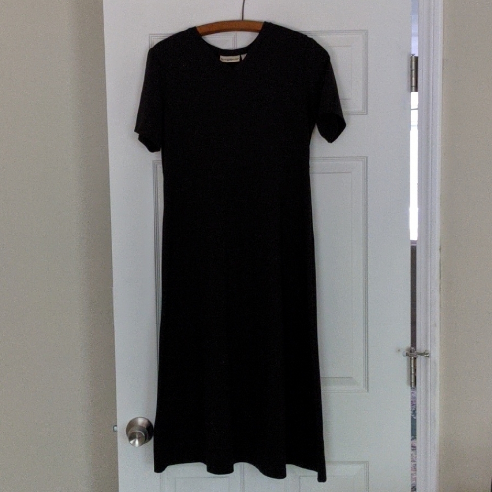 Drapey Black Midi Dress